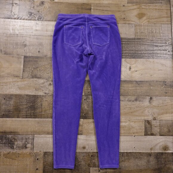 HUE Corduroy Leggings Women’s Medium Purple 28.5” Inseam Stretch Pull-On - Picture 9 of 13